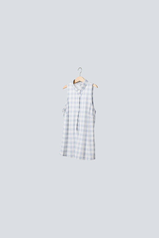 Baby Oxford Romper | Powder Blue Gingham main image 1
